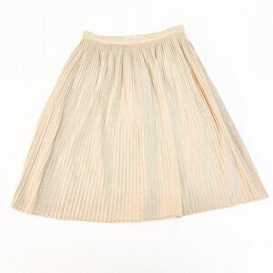 Mary Ann Restivo Pleated Pencil Skirt Cream Size 12